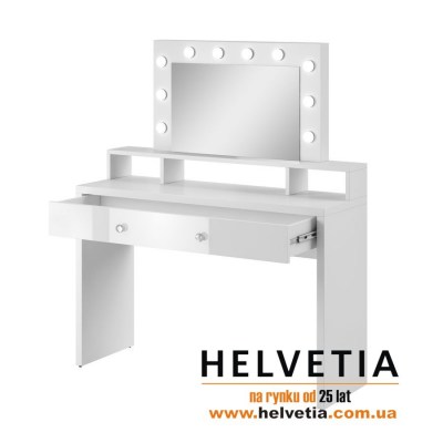 Туалетный столик белый в спальню Aria Helvetia с подсветкой