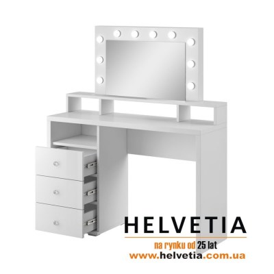 Столик туалетный белый для спальни Diva Helvetia с подсветкой