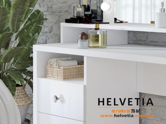 Столик туалетный Diva 2497KB49 белый Helvetia с подсветкой