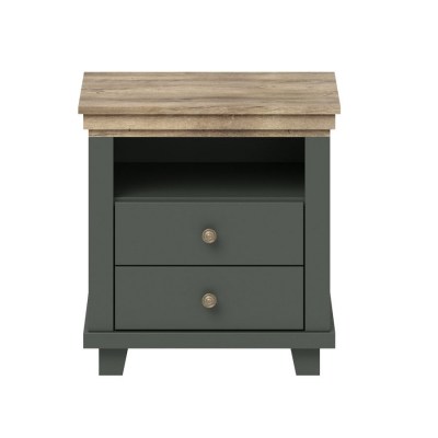 Тумба прикроватная 2S Evora 24ZRJU22 Helvetia зеленая - дуб Лефкас