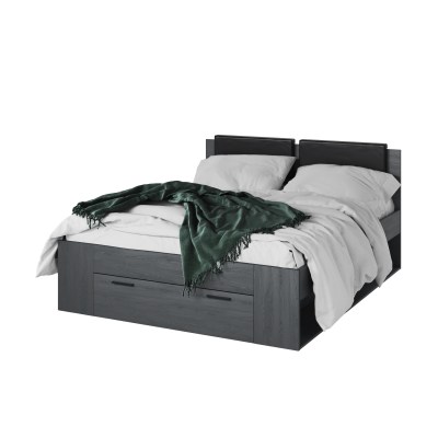 Кровать Galaxy с ящиком 160x200 24CBEA51 Helvetia в цвете дуб Карбон